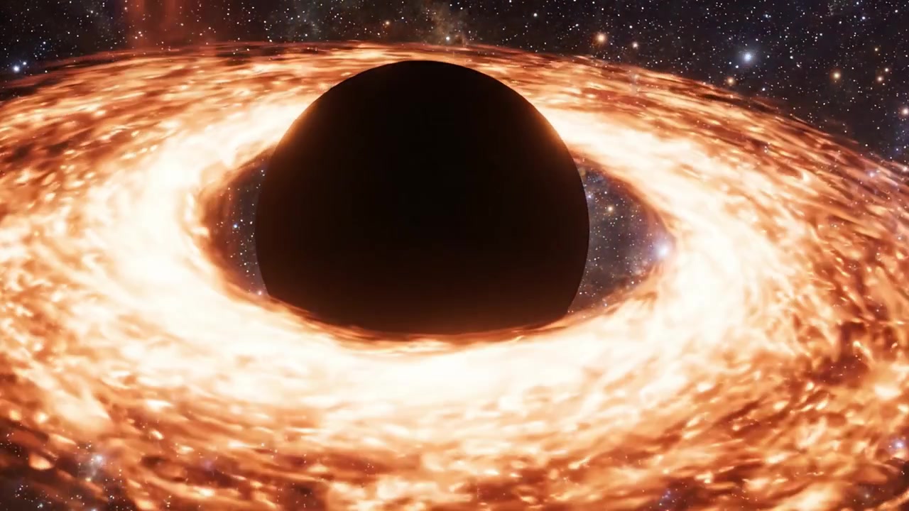 Uma Visualização Impressionante de um Buraco Negro Cósmico Cercado por um Brilhante Disco de Acreção de Gás e Matéria Incandescentes Em Meio às Profundezas do Espaço.