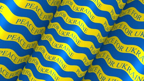 paz para ucrania eslogan de texto repetido ondeando la bandera de color azul y amarillo
