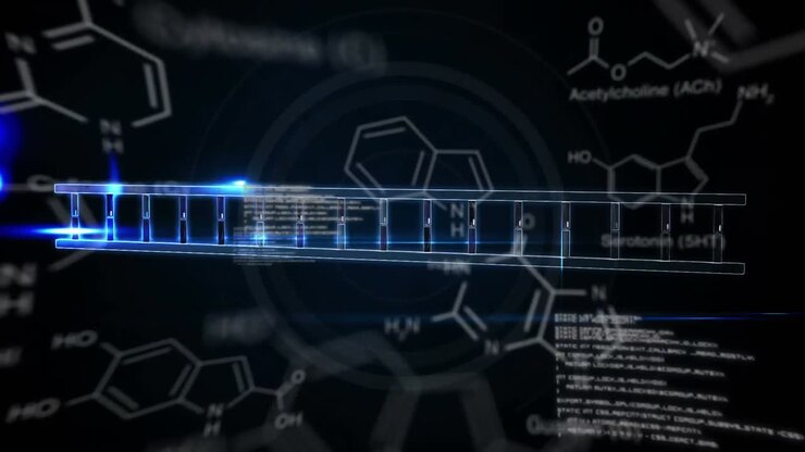 Illustration of DNA helix assembling