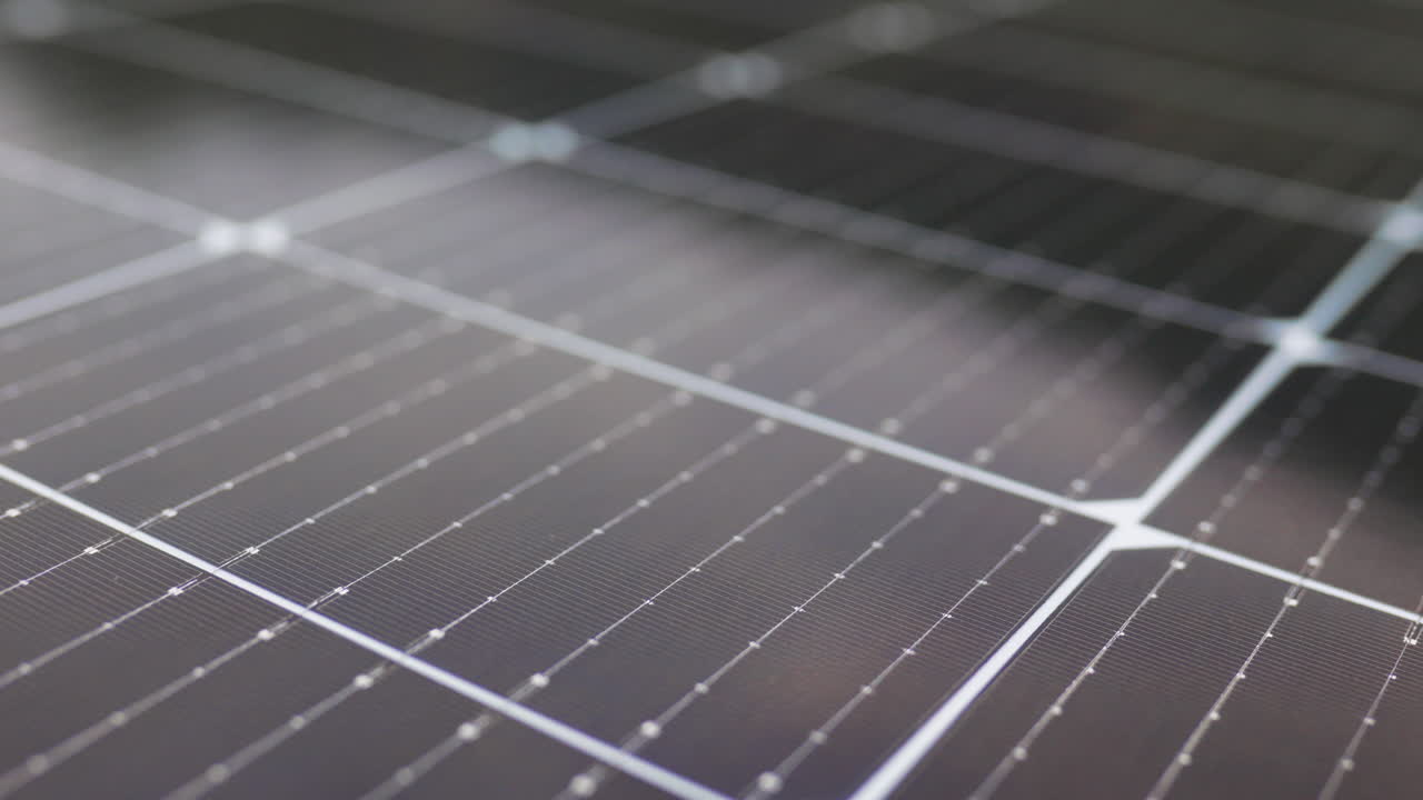 태양 전지 패널 그리드의 클로즈업