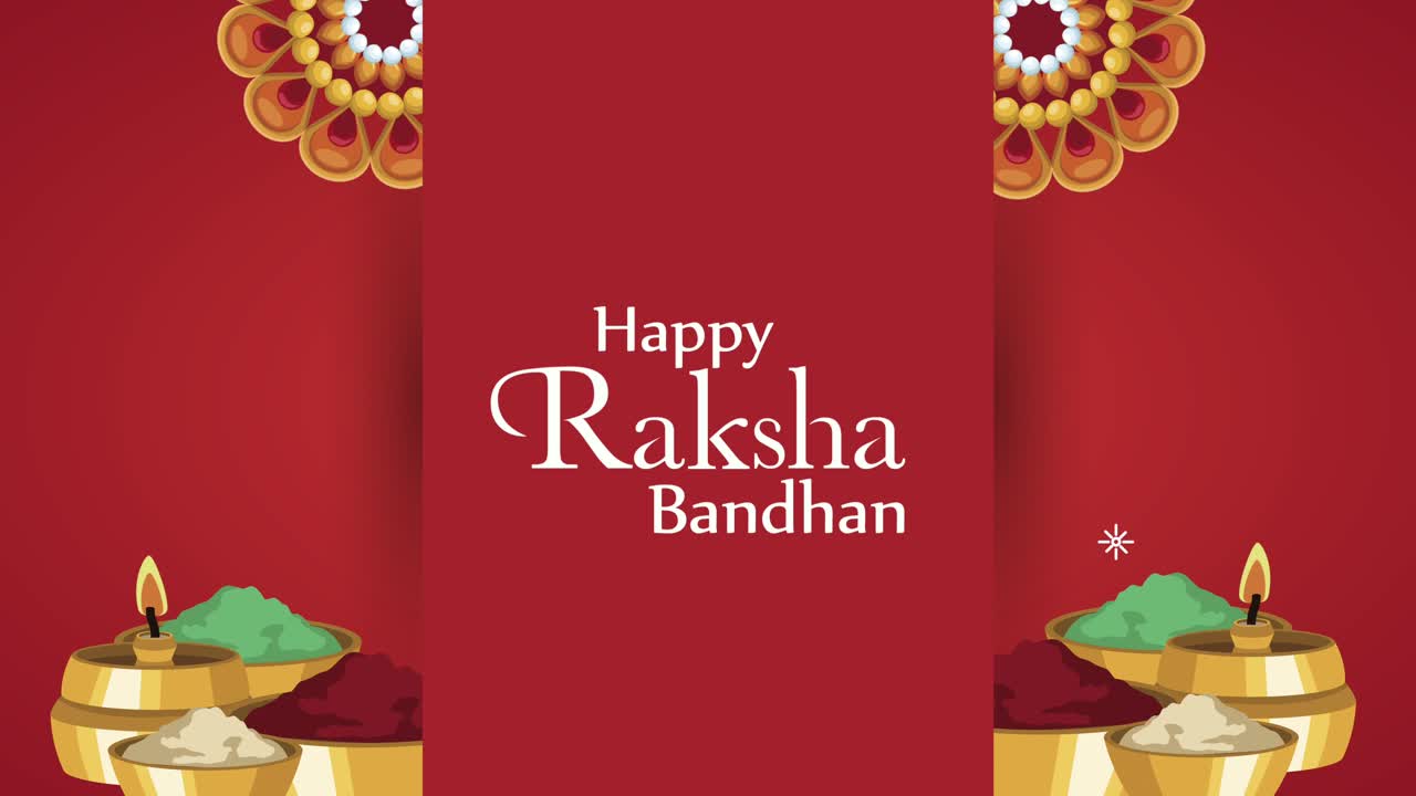 feliz raksha bandhan letras con mandalas y colores en polvo