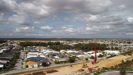 toma estática aérea sobre el proyecto de extensión del ferrocarril yanchep al norte de la estación de mayordomo