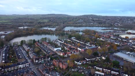 drone shot beautiful rural countryside town in oxfordshire in england