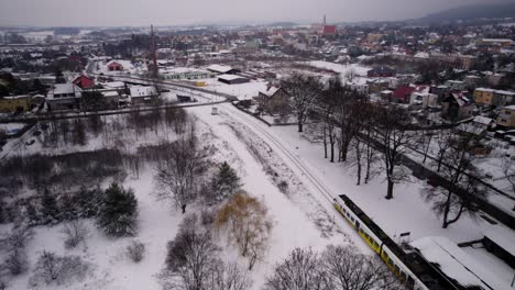 trains tripping in sobotka poland winter