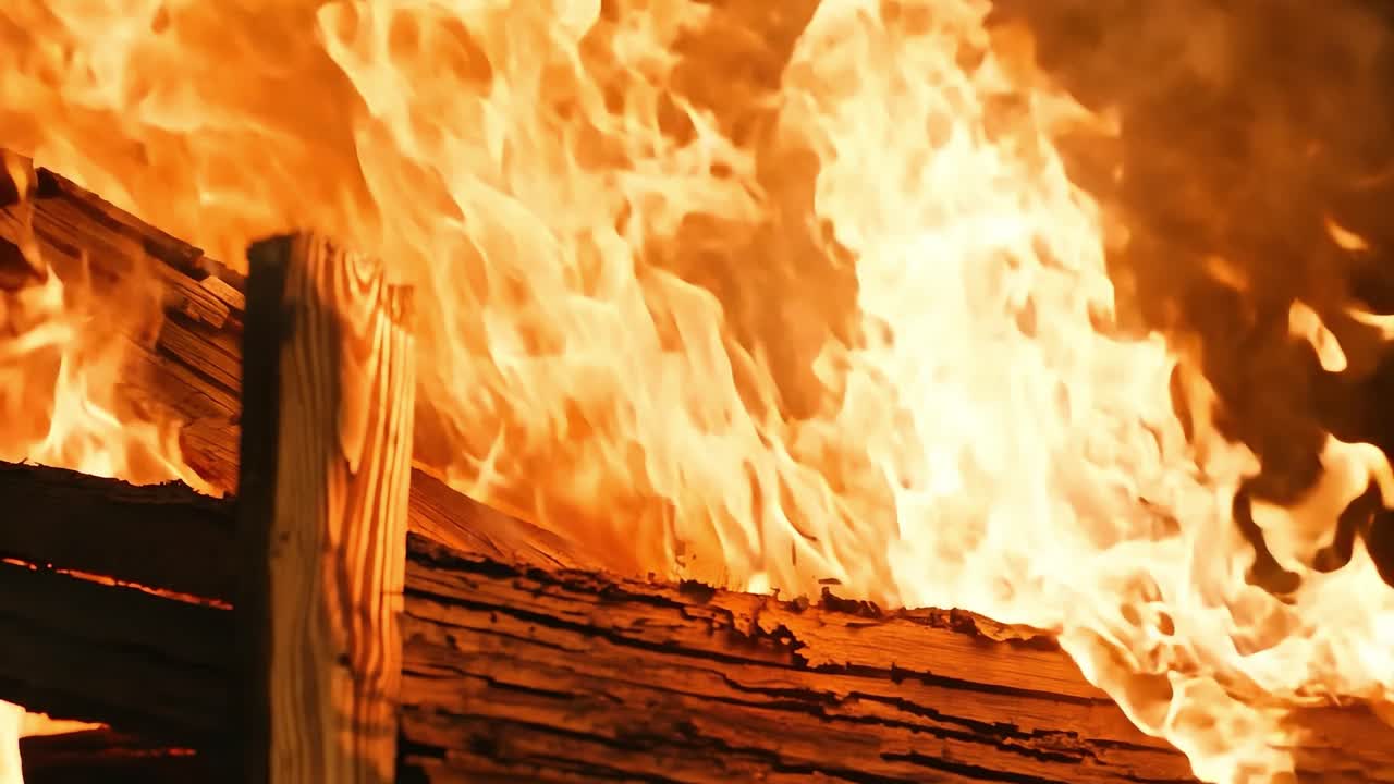 cerca de las llamas ardiendo en un fuego