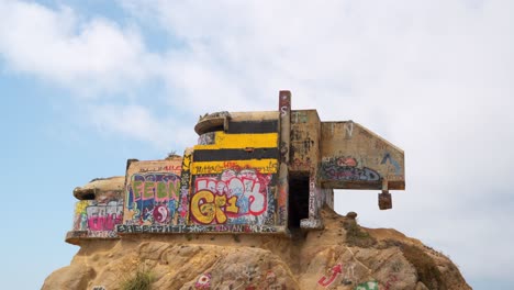 devils slide bunker at montara, close up view