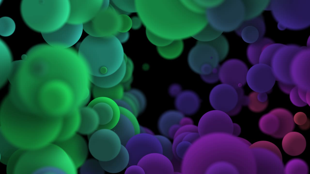 4k Abstract colored background from spheres of different sizes