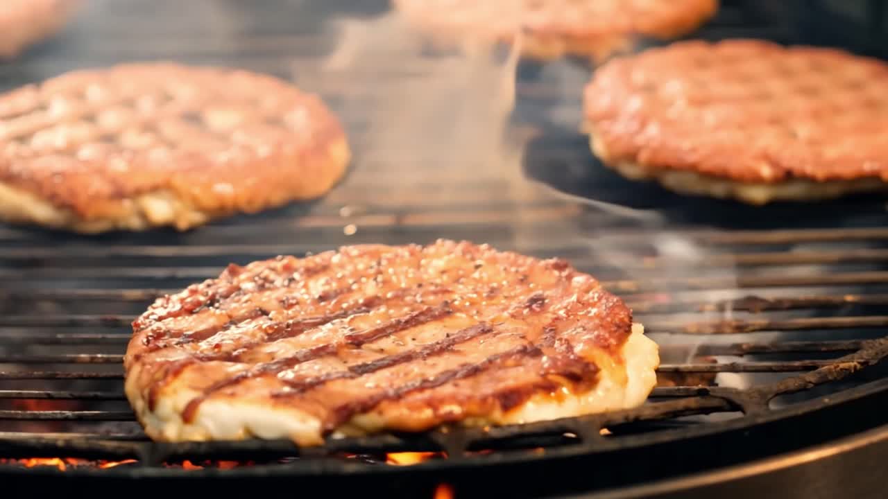 Burgers on the grill