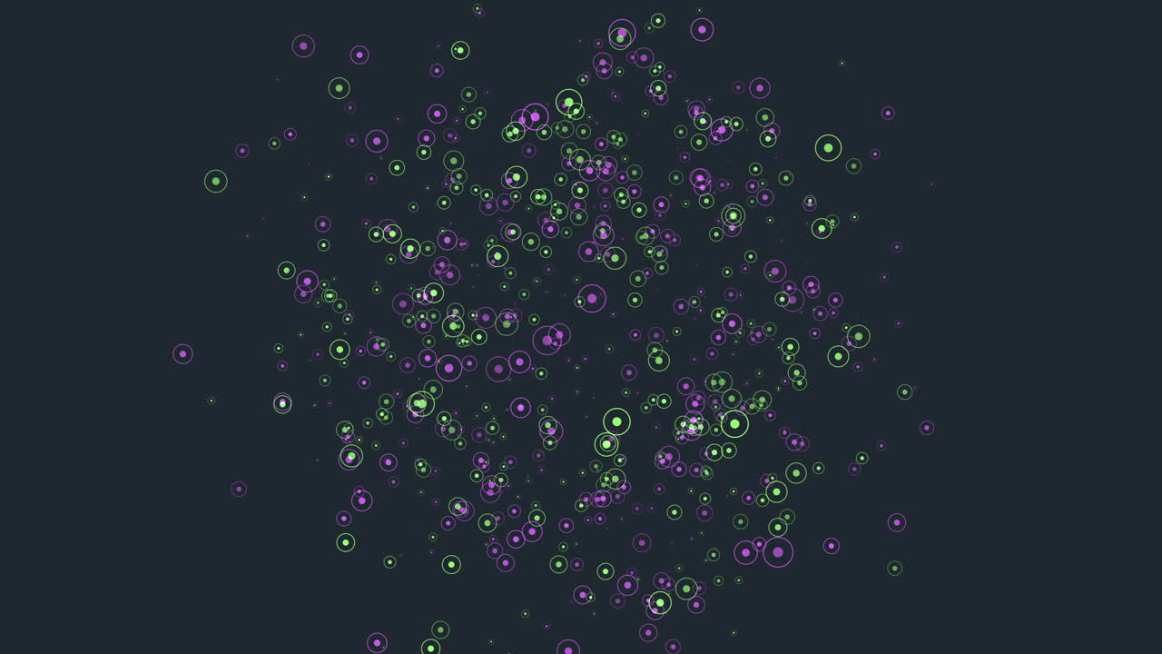 Colorful geometric rings with neon color in dark space