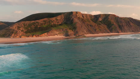 aerial: the surf beaches of cordoama and castelejo in the algarve, portugal