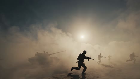 military operation in a desert environment