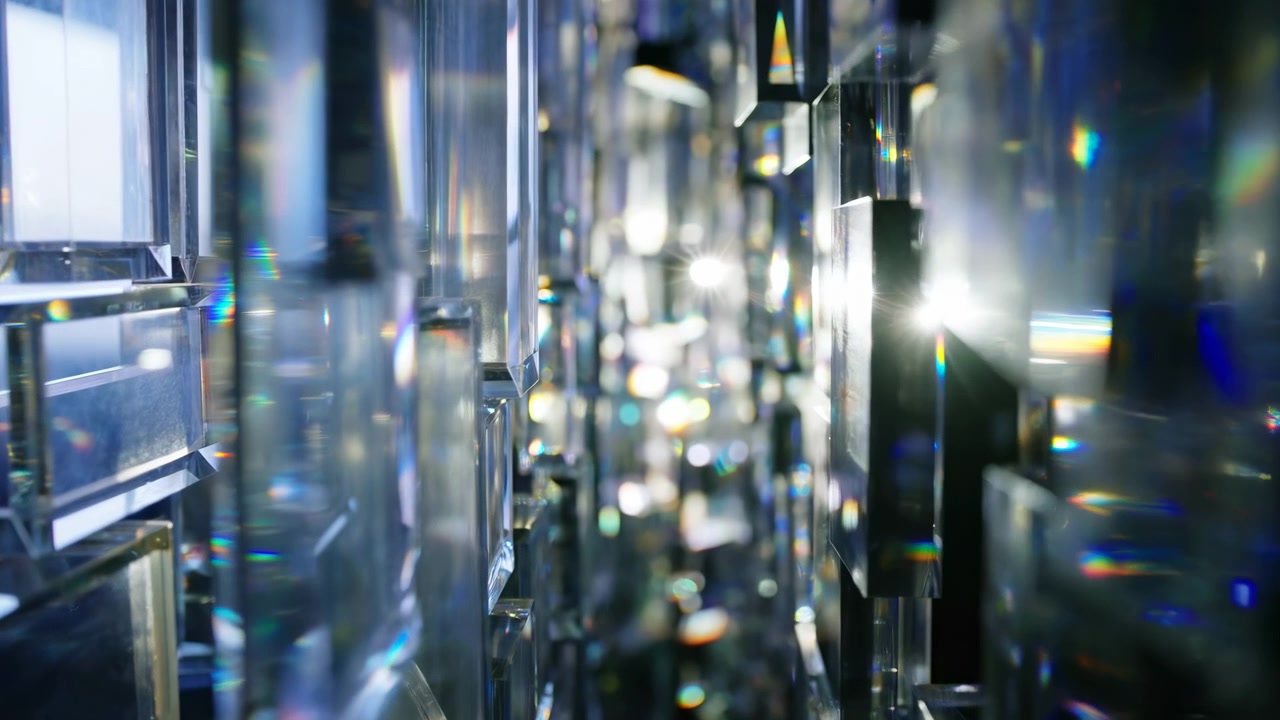 Una lámpara de araña de cristal iluminada refleja elegancia en un espacio interior oscuro, capturada en un primer plano con una toma ligeramente angulada hacia arriba, destacando su diseño lujoso e idoneidad.