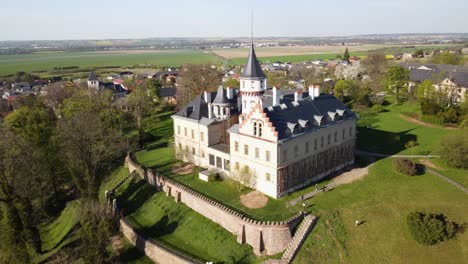 exterior view of radun castle near the village in opava, czech republic