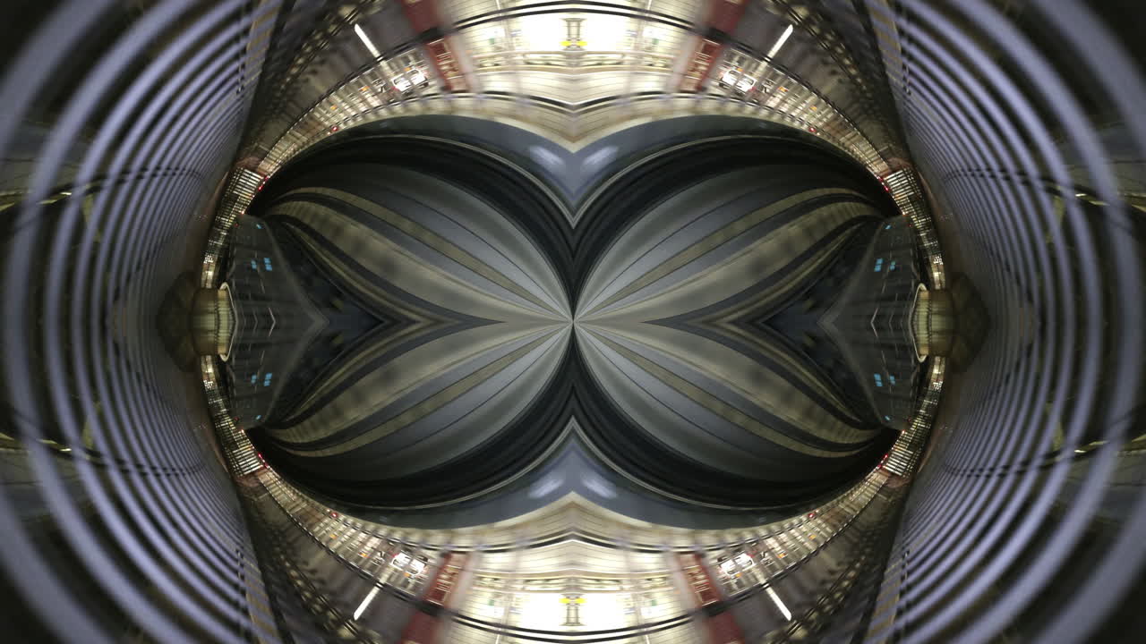 timelapse of tokyo city scene and skyline made into abstract fisheye tiny planet