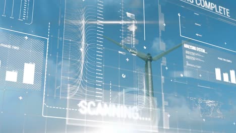 Animation-of-statistics-and-data-processing-over-wind-turbine