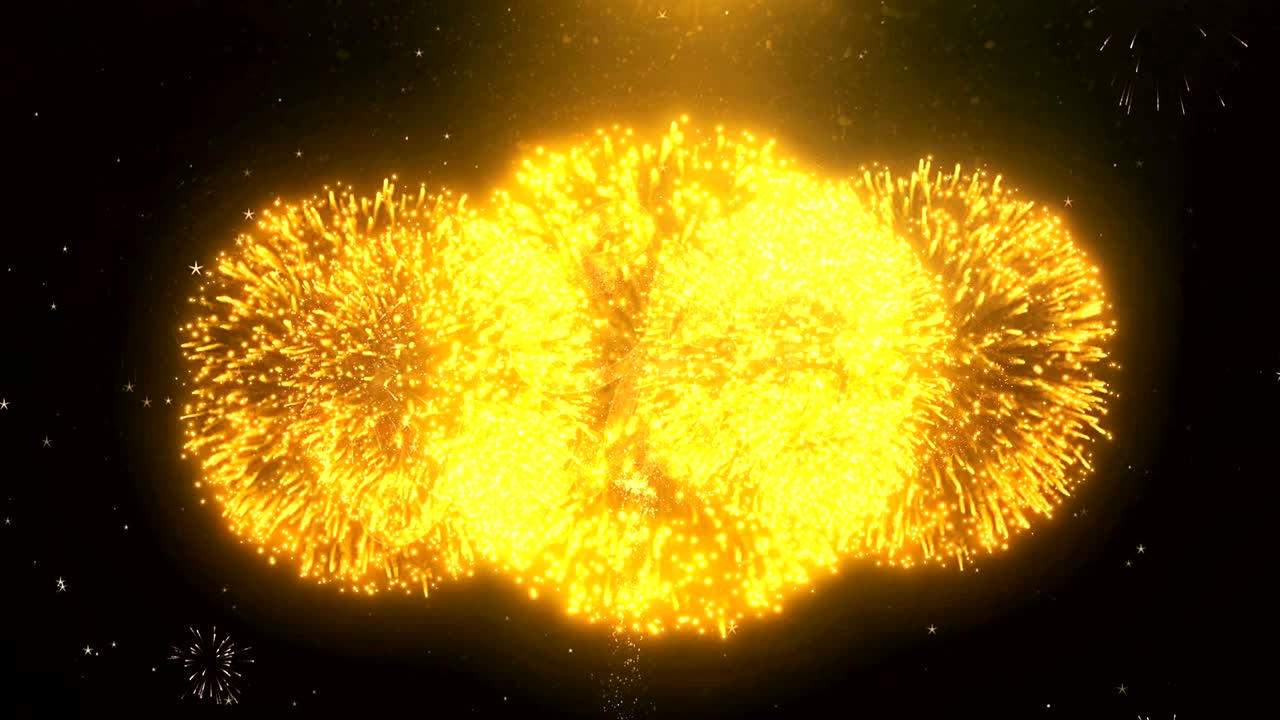 이드 무바라크 축하 카드 텍스트는 반이는 황금 불꽃놀이와 크래커에서 빛나는 마법 입자가 축하, 소원, 이벤트, 메시지, 휴가, 축제의 밤을 불꽃으로 만니다.