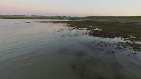 Antenne:-Sonnenuntergang-Bei-Fort-Rammekens-Und-Dem-Hafen-Von-Vlissingen