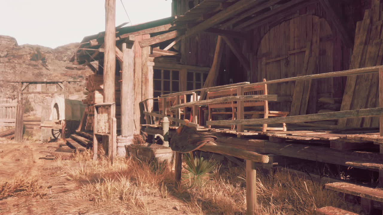 escena de la vieja ciudad occidental