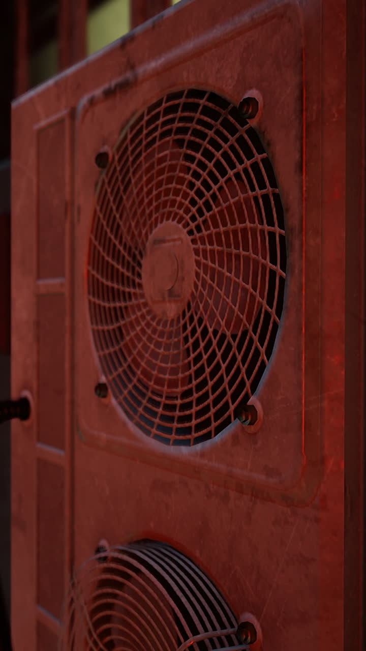 Fans provide airflow in a structured setting during late hours of the day