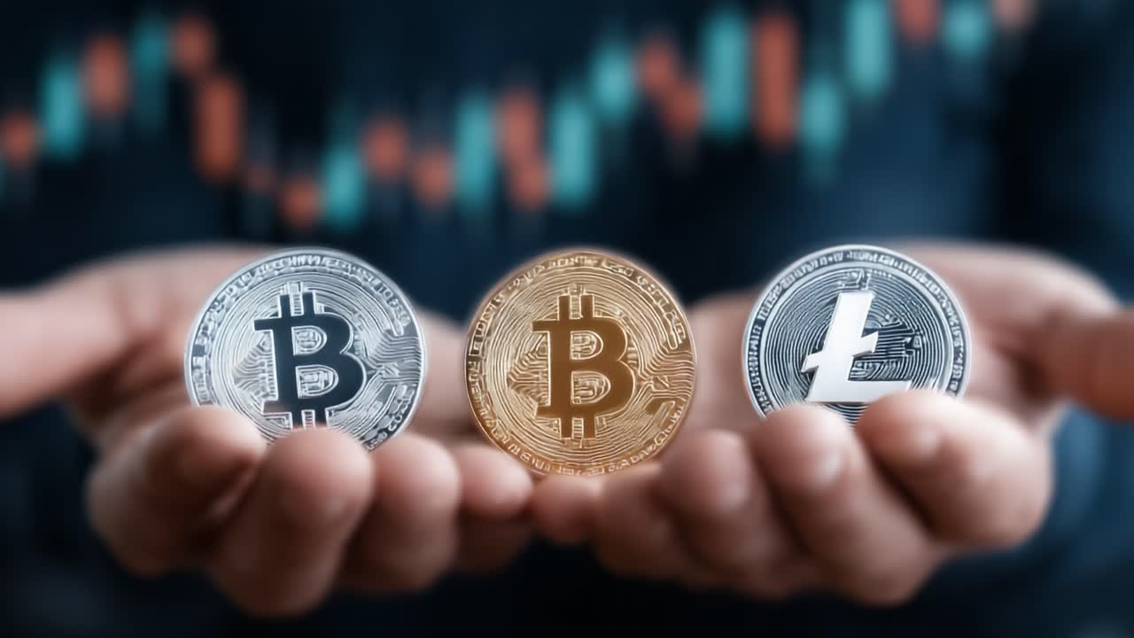 Exploring the World of Cryptocurrency: A Close-Up of Bitcoin and Altcoins Showcased in Hands for Financial Enthusiasts and Investors