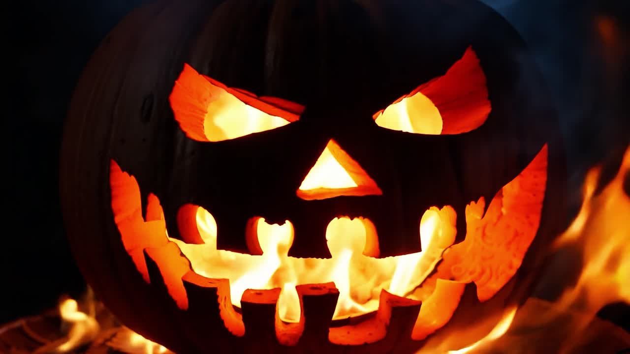 un fantasmagórico linterna que arde con llamas