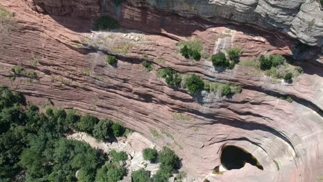 aerial views of tavertet cliffs in catalonia and sau lake