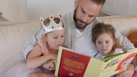 Book,-education-and-father-reading-to-children