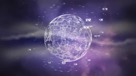 animación del procesamiento de datos y el globo sobre el relámpago