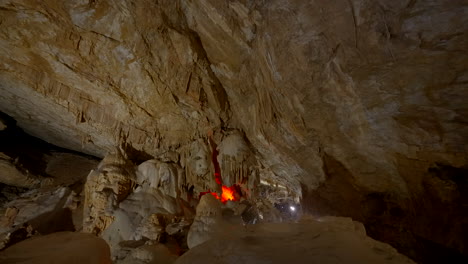 spectacular cave interior with stalactites and stalagmites