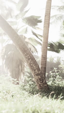 palmeras tropicales en un bosque verde y exuberante