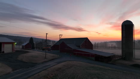 colorful sunrise and morning mist