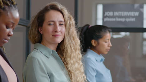 portrait of confident businesswoman waiting for job interview