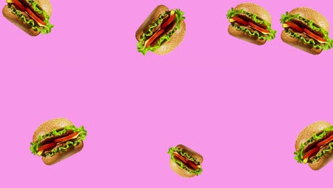fondo de color de animación de hamburguesa plana