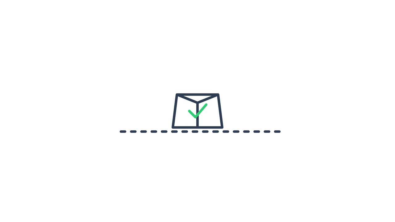 Animated Line Art Icon of an Envelope Being Delivered