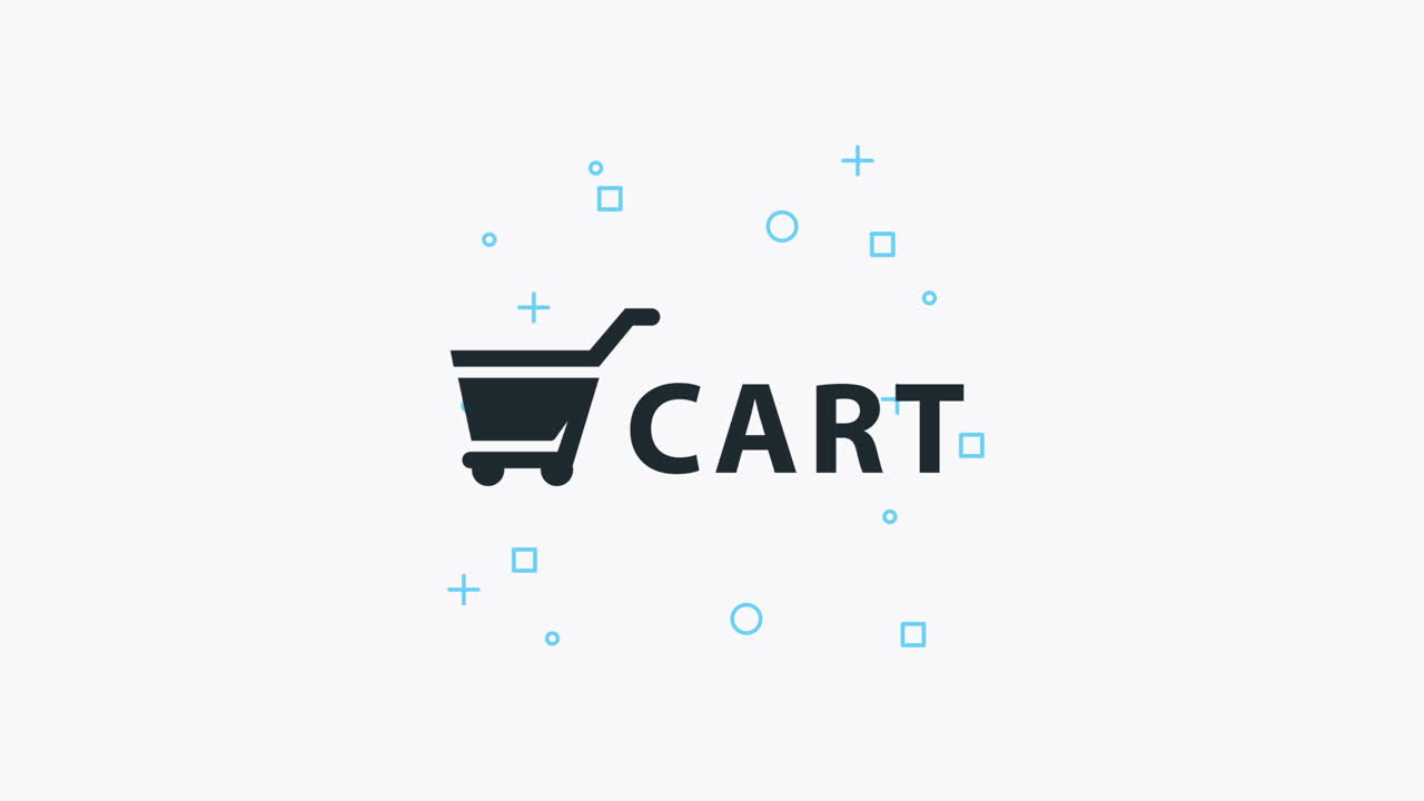 shopping cart ecommerce market animation