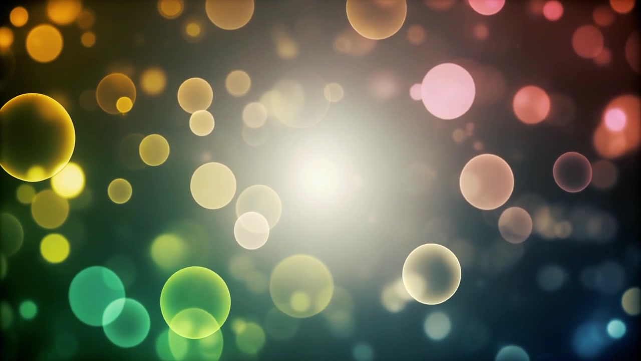 Abstrakt bakgrunn med svevende fargerike bokeh-lyspartikler