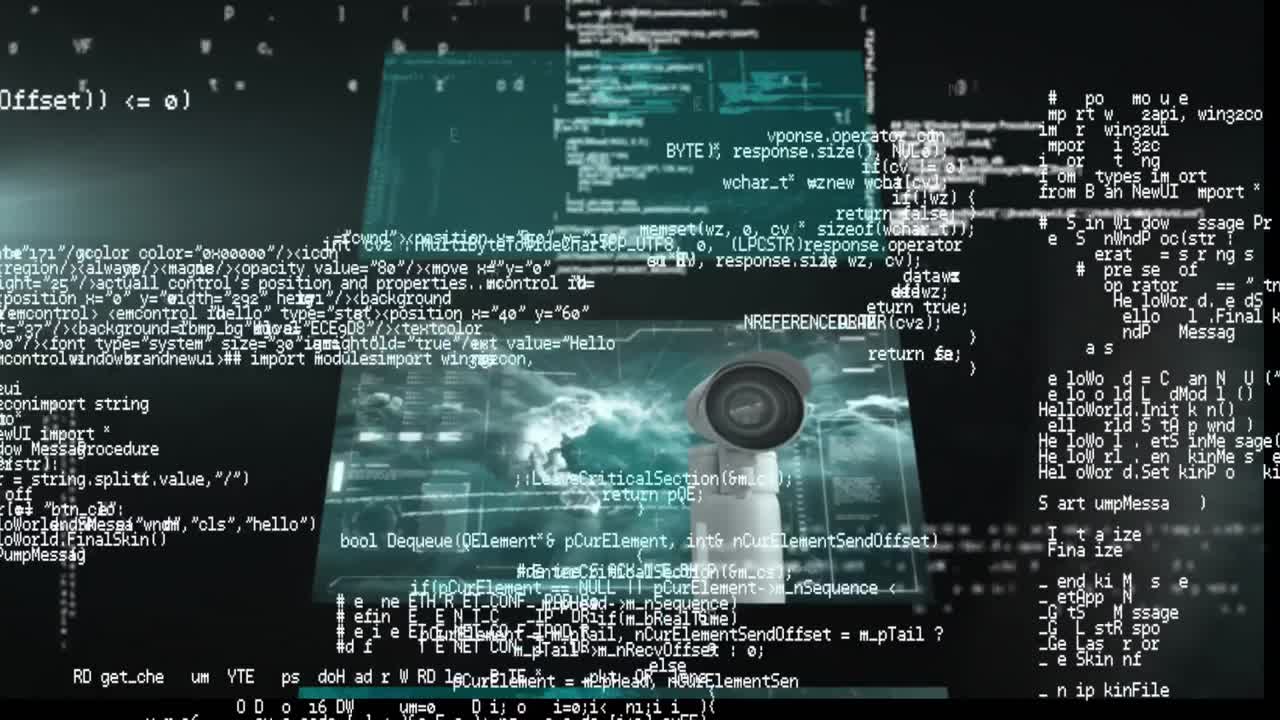 Animation of digital data processing over moving screens