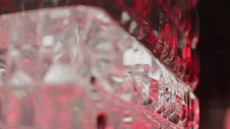 close-up of faceted glass cubes