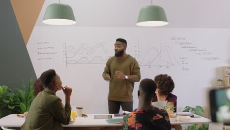 professional business people celebrating success enjoying corporate victory team leader businessman excited colleague using smartphone taking video of presentation sharing on social media