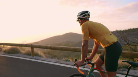 in slow motion, the biking athlete journeys along a mountain serpentine, marveling at the island's view—a manifestation of a healthy lifestyle