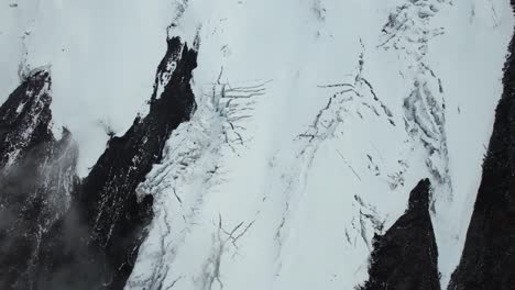 aerial view of glacier on cotopaxi volcano, ecuador