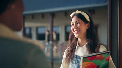 two students chatting