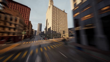 aerial hyperlapse view above traffic of big city