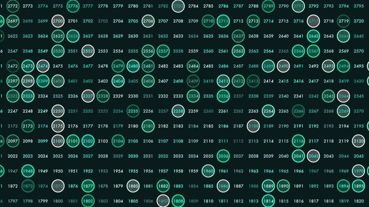 Matrix neon mathematics symbols pattern
