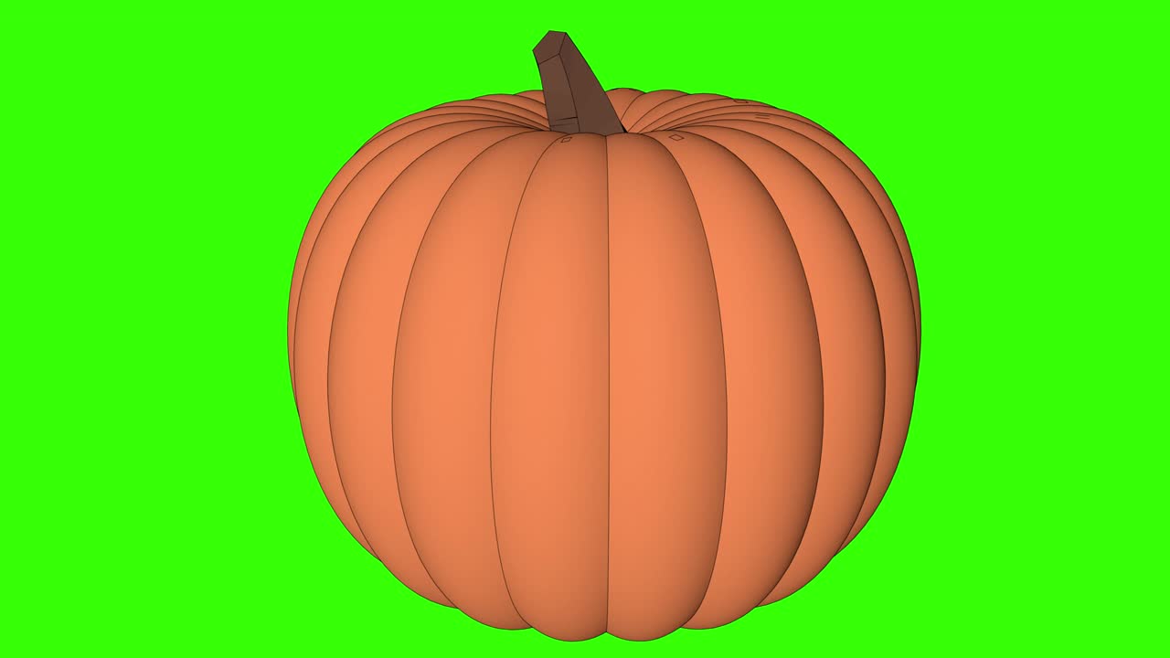 la calabaza giratoria de la pantalla verde