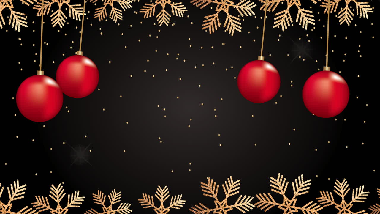 feliz año nuevo animación con bolas colgando