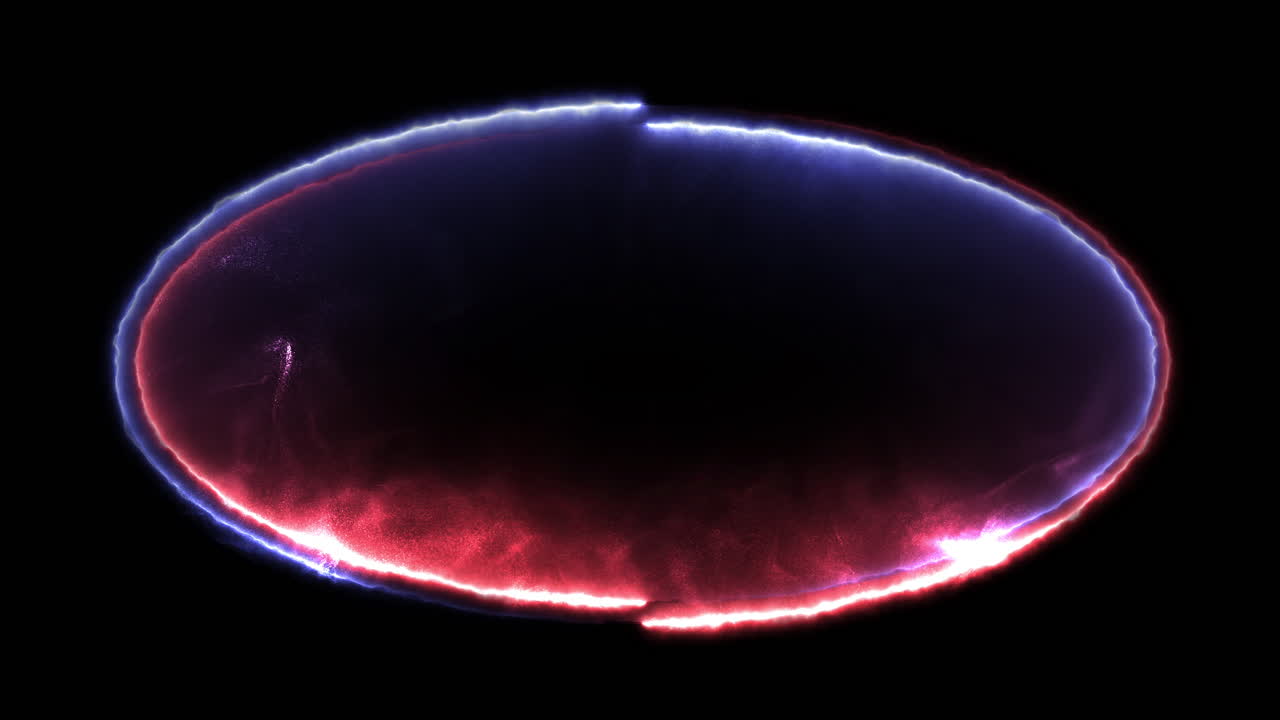 Dynamic Energy Loop Red Blue Plasma Ring with Smoke