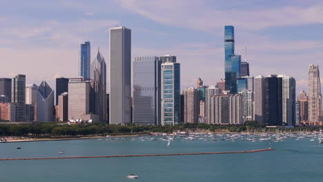 chicago skyline view from lakefront