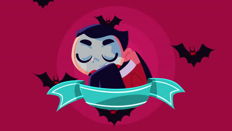 animación de halloween con el niño dracula
