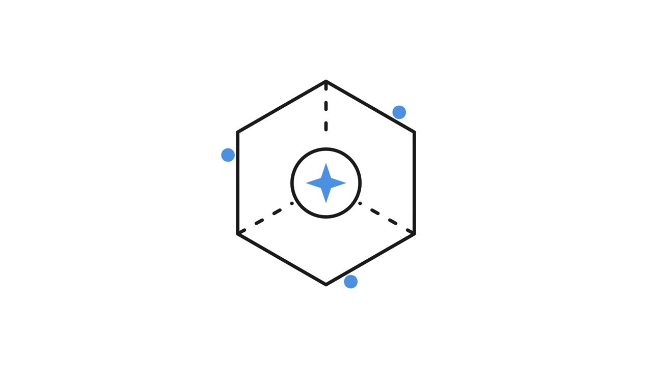Animated Line Drawing of a Hexagonal Cube Structure